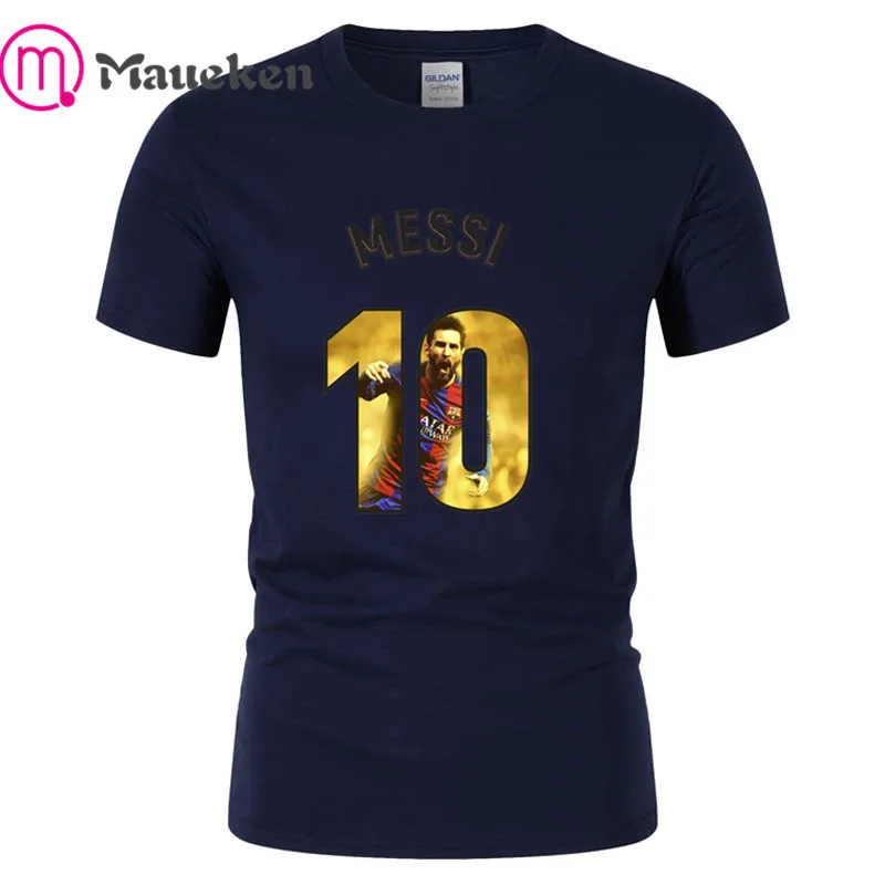 

MESSI number 10 fashion tee T-shirt Men Short Sleeve 100% cotton O Neck T shirts for fans gift
