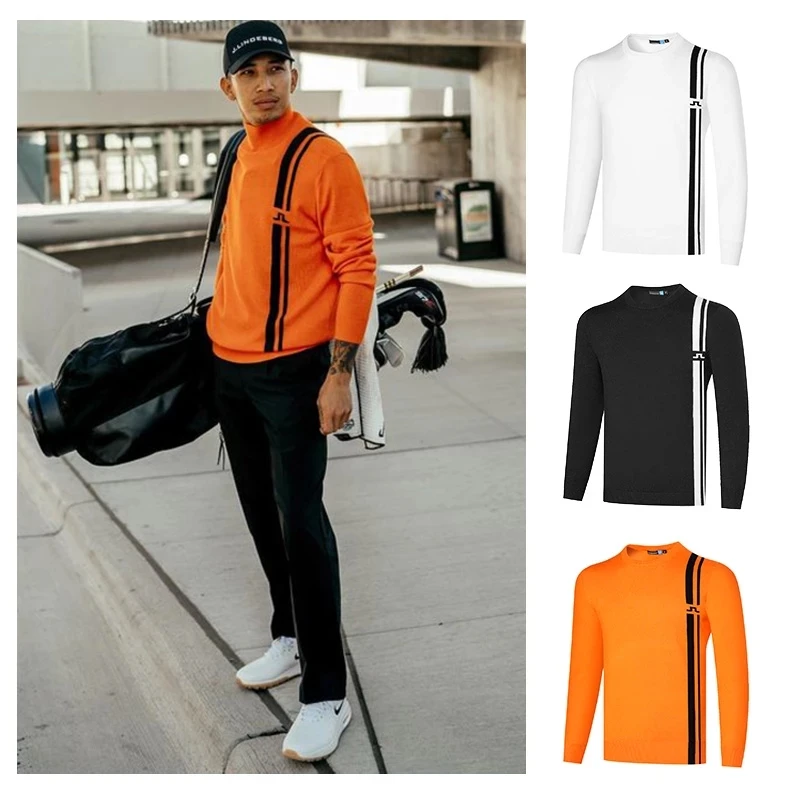 

Новинка 2021, одежда для гольфа, свитер для гольфа, мужской облегающий свитер с длинным рукавом на осень и зиму, мужская теплая куртка