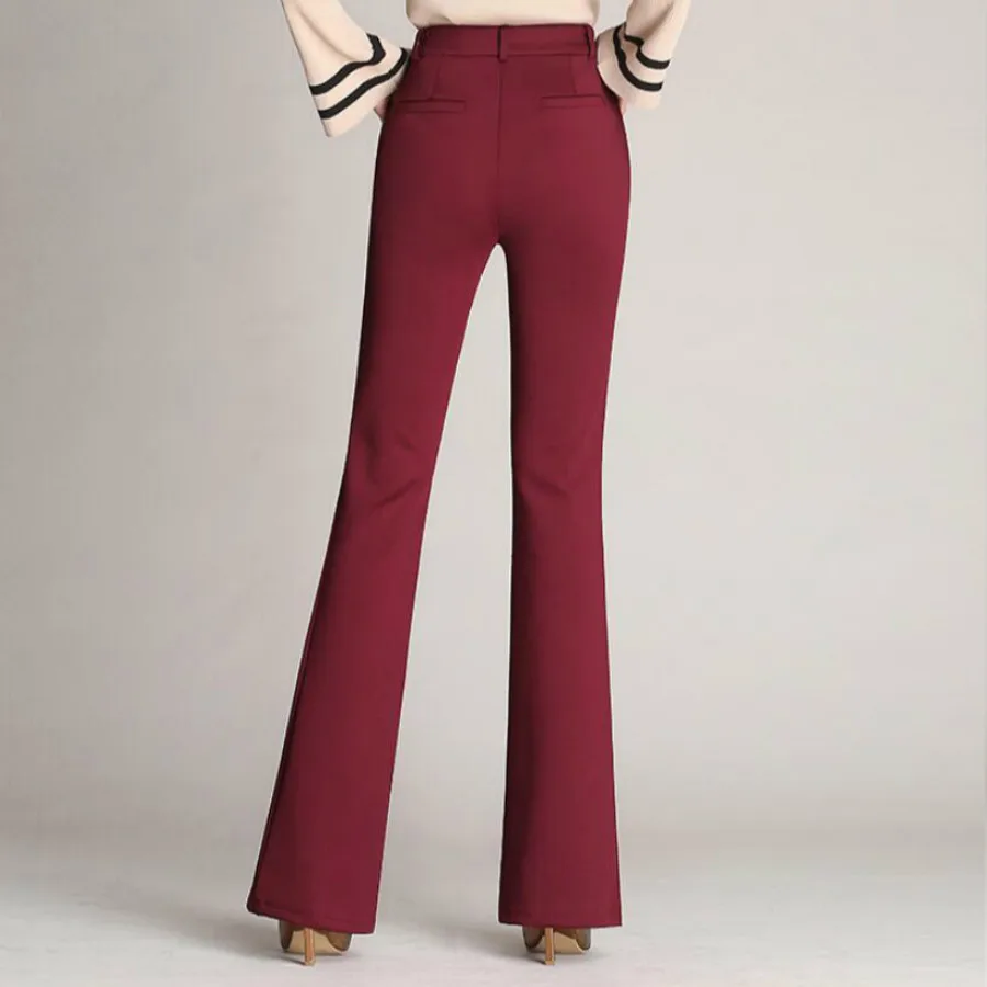 

Size Trousers Color Trousers High Straight Solid Women's Trousers Large Flared Waist Fashion Pants