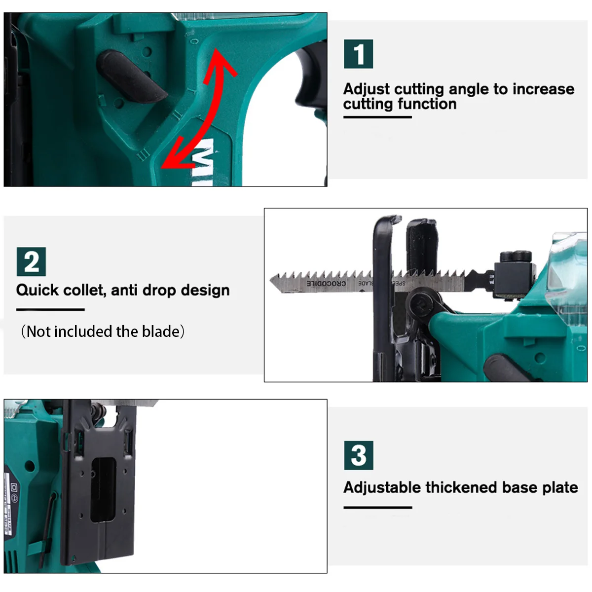 

21V 65mm Electric Saw Cordless Jigsaw Multi-Function Portable Jig Saw Woodworking 2900RPM for Makita 18V Battery