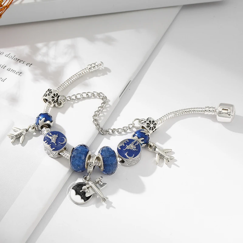 TOGORY розовый бисер браслет и серебристого цвета брендовый для женщин Дети DIY