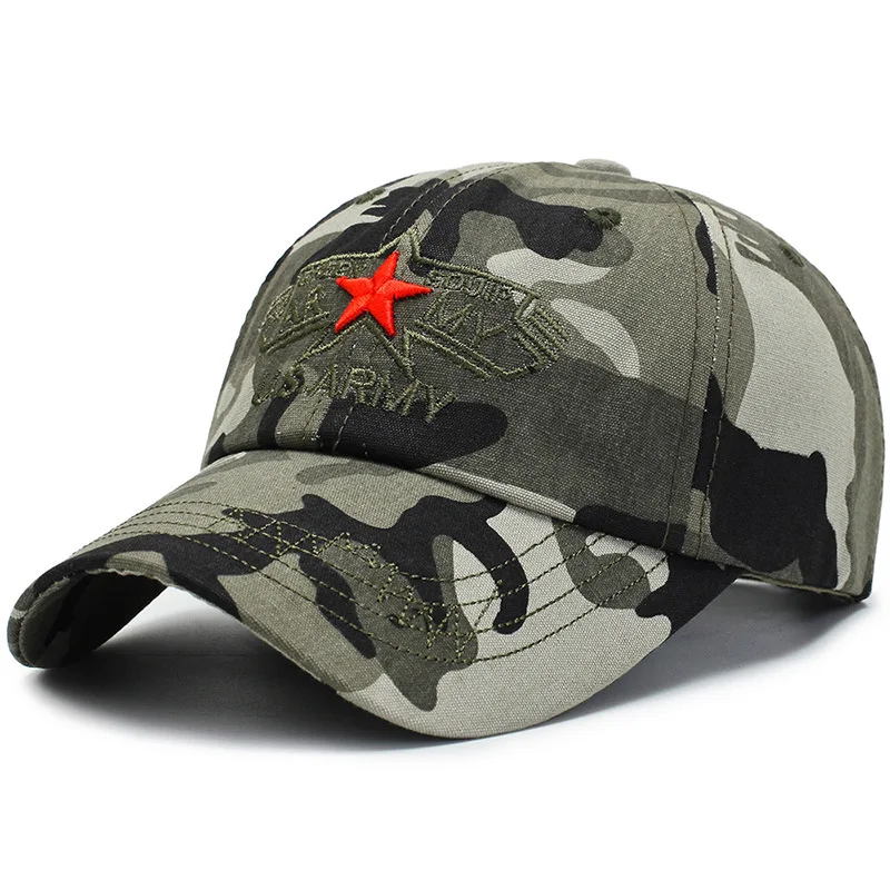 U.S ARMY Red Star Military Camouflage Tatical Cap Airsoft Breathable Outdoor Cotton Baseball Caps Men Soldier Combat Hunting Hat |