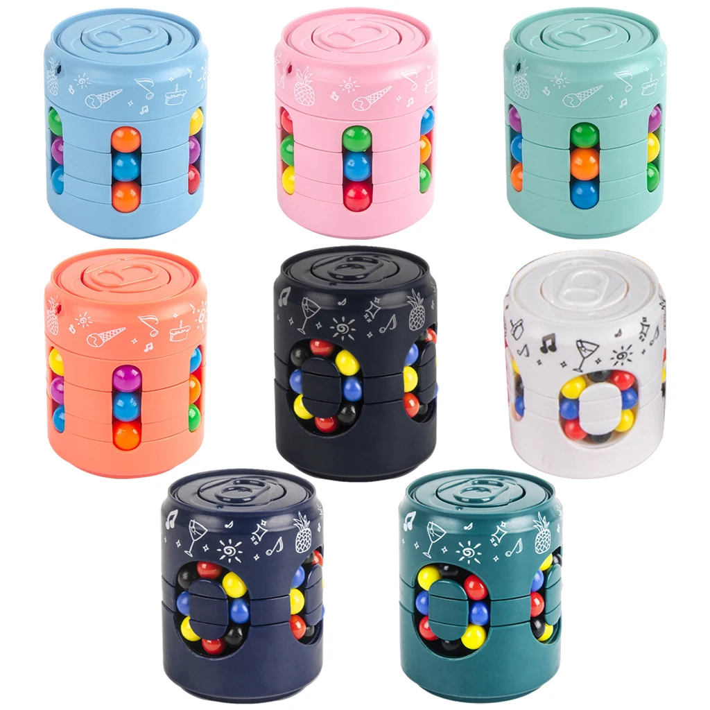 

Children's Bean Rotating Can Gyro Fingertips Stress Relief Game Plastic Bean Decompression Toy for Kids