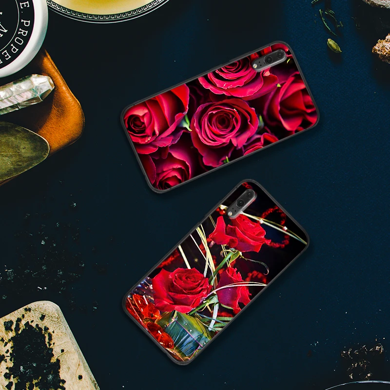 Valentine's day roses flowers Soft Silicone for Huawei P30 Lite Pro P Smart 2016 2019 P8 P9 P10 P20 TPU | Мобильные телефоны и