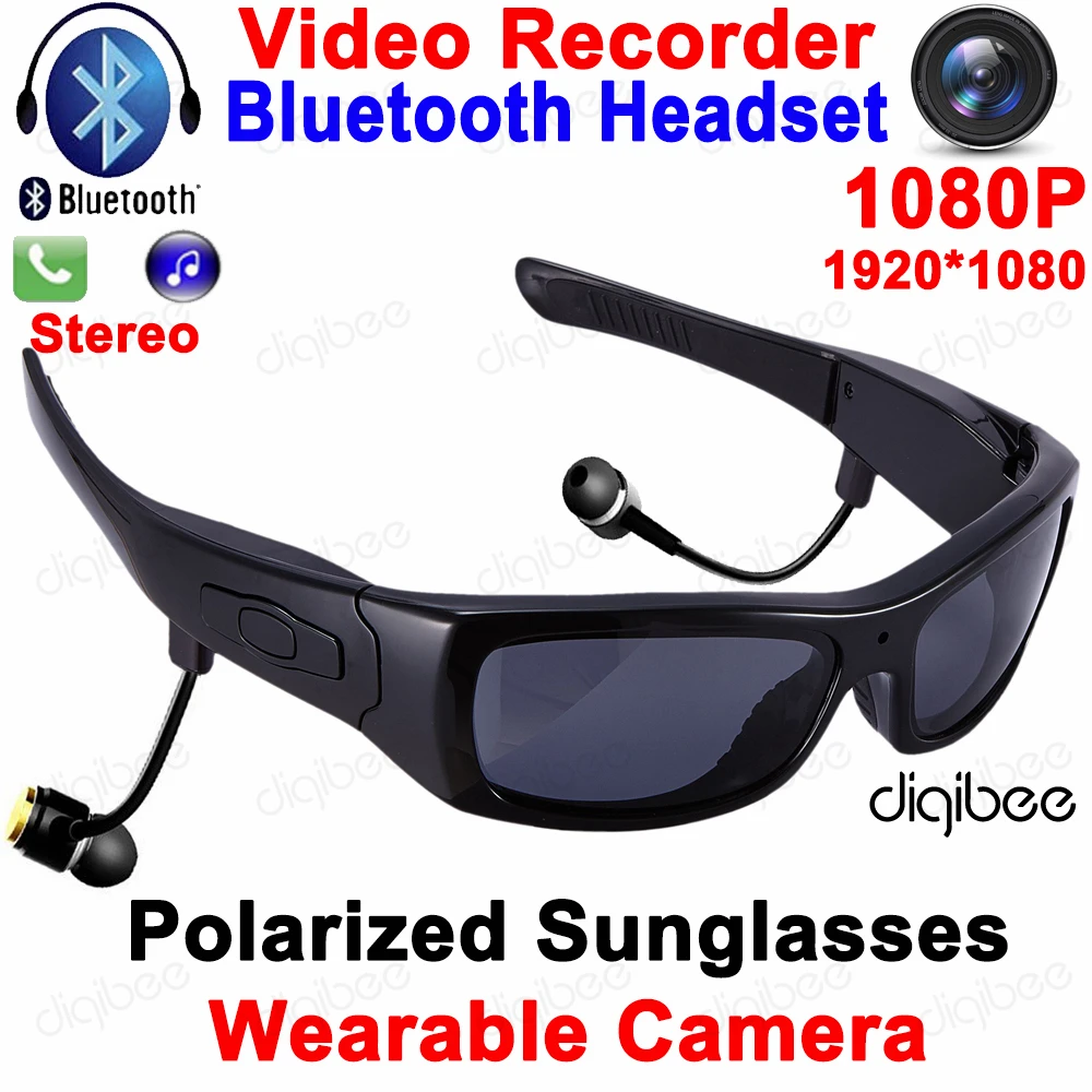Умные поляризованные очки Bluetooth гарнитура с микрофоном HD 1080P цифровой