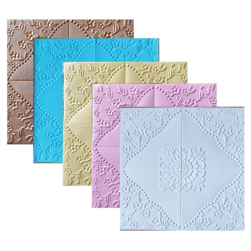 

3D Foam Wall Sticker Roof Panels Self-adhesive Ceiling Wallpaper Self-loading Kid Room Office Decoration Home Decor 2021 New