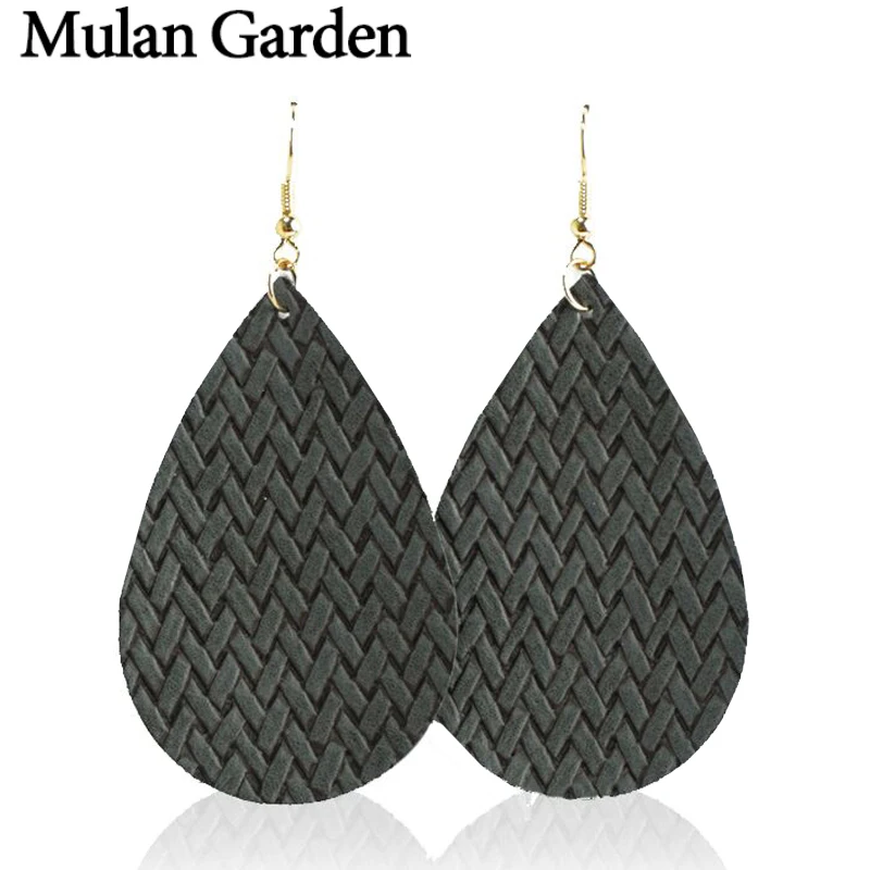 Классические серьги из искусственной кожи Mulan Garden для женщин яркие модные