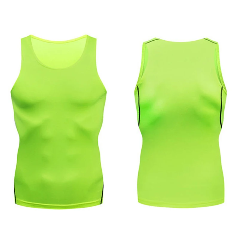 

Spandex Men's Singlets Elastic Gym Vest Men Running Shirt Muscle Vest Man Rashguard Tank Top Breathable Sports Top