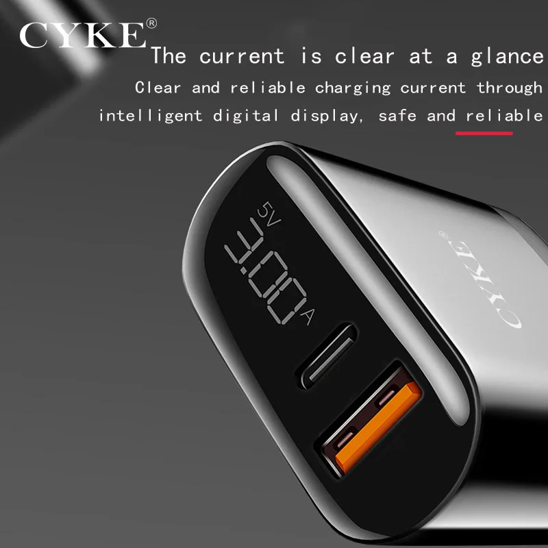 CYKE новый двойной USB интерфейс QC3.0 Быстрая зарядка PD18W складное Цифровое зарядное