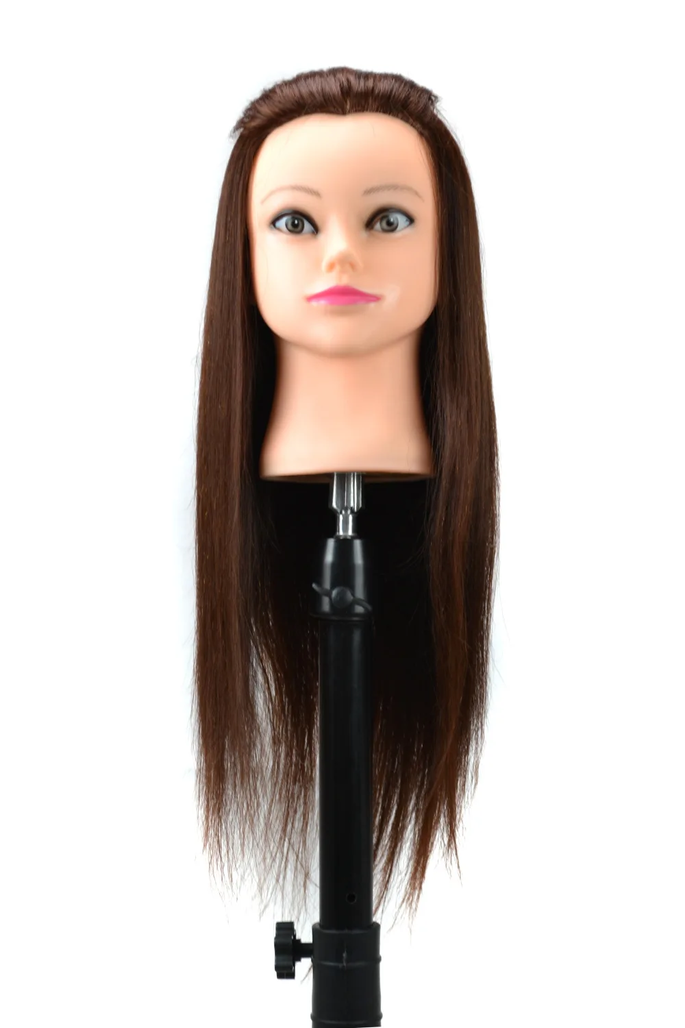 ZM 55 см 80% каштановые волосы настоящие человеческие HairTraining головы парикмахерской
