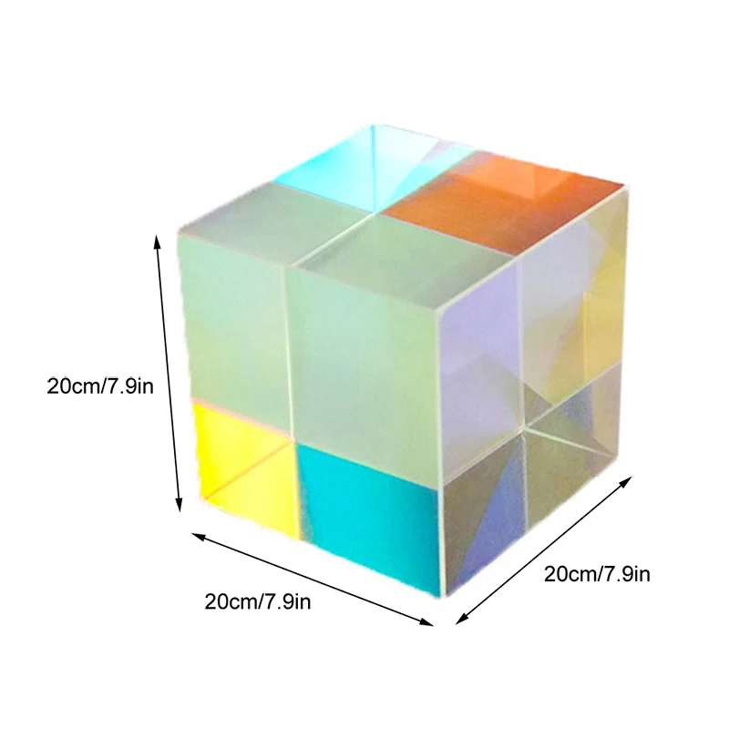

Colored Cubes Prism 6-Sided Bright Light Combine Cubes Prism Beam Splitting Optical Experiment Photo Prop INTE99