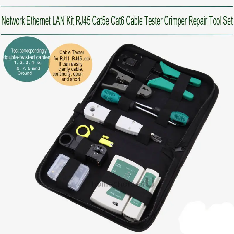 

Yonntech 10X RJ45 RJ11 Ethernet Cable Crimper Network Tester Tools Punch Plier Crimp Crimper