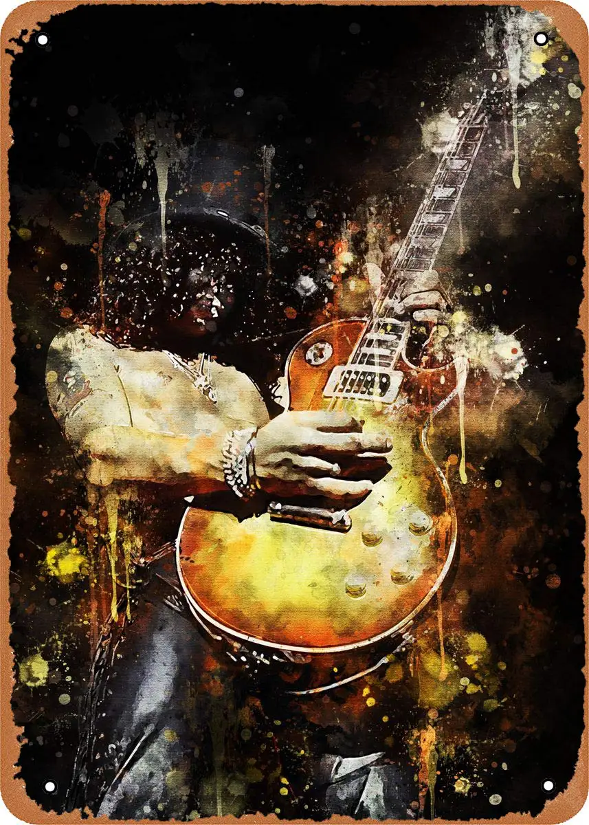 Легендарный гитарист Slash Guns N Roses табличка постер металлический жестяной знак 8
