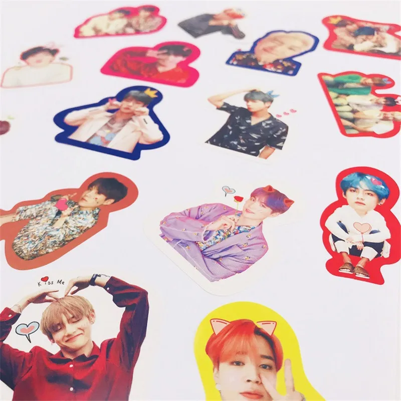 12-18 шт. Kpop Bangtan Boys JK JIMIN SUGA V JIN J-HOPE RM наклейки с большой головой ручная учетная