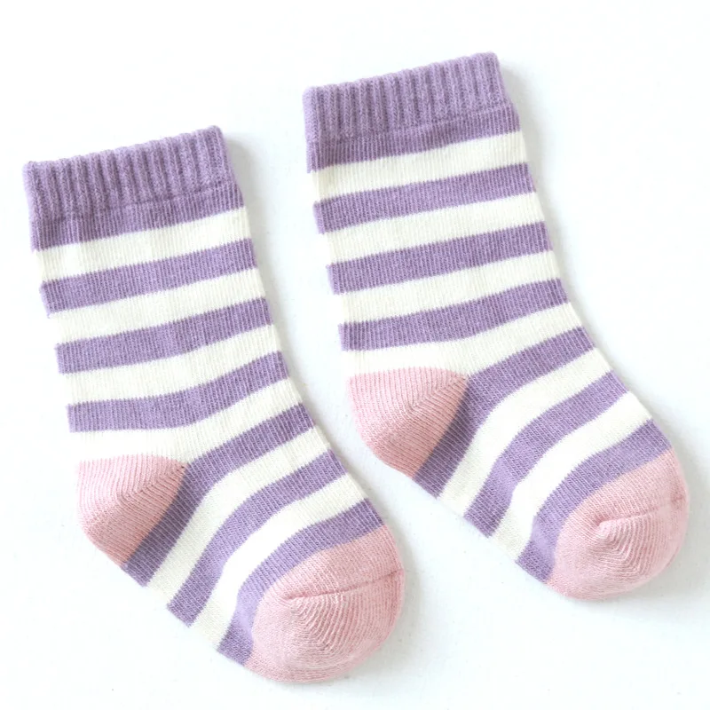 Новинка 2020 Детские хлопковые носки в полоску модные для мальчиков и девочек