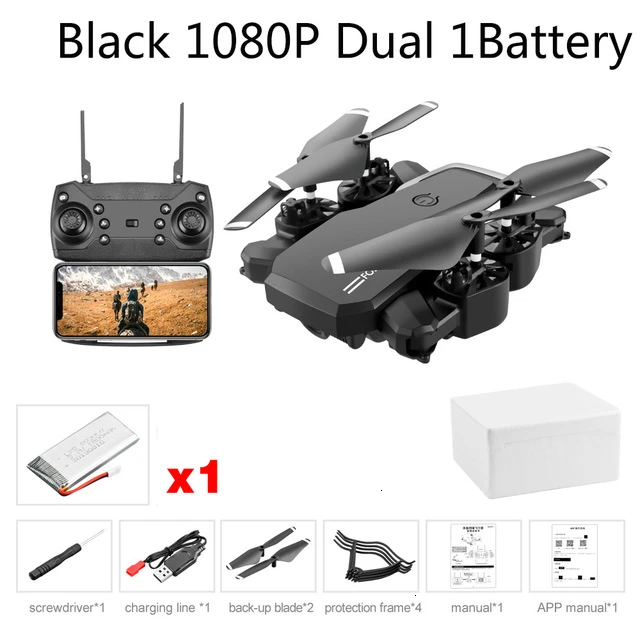 Black 1080P Dual 1B LF609 Дрон 4K с HD камерой wifi 1080P двойная камера следуя за мной Квадрокоптер FPV Профессиональный Дрон долгий срок службы батареи игрушка для детей - Цвет: Black 1080P Dual 1B