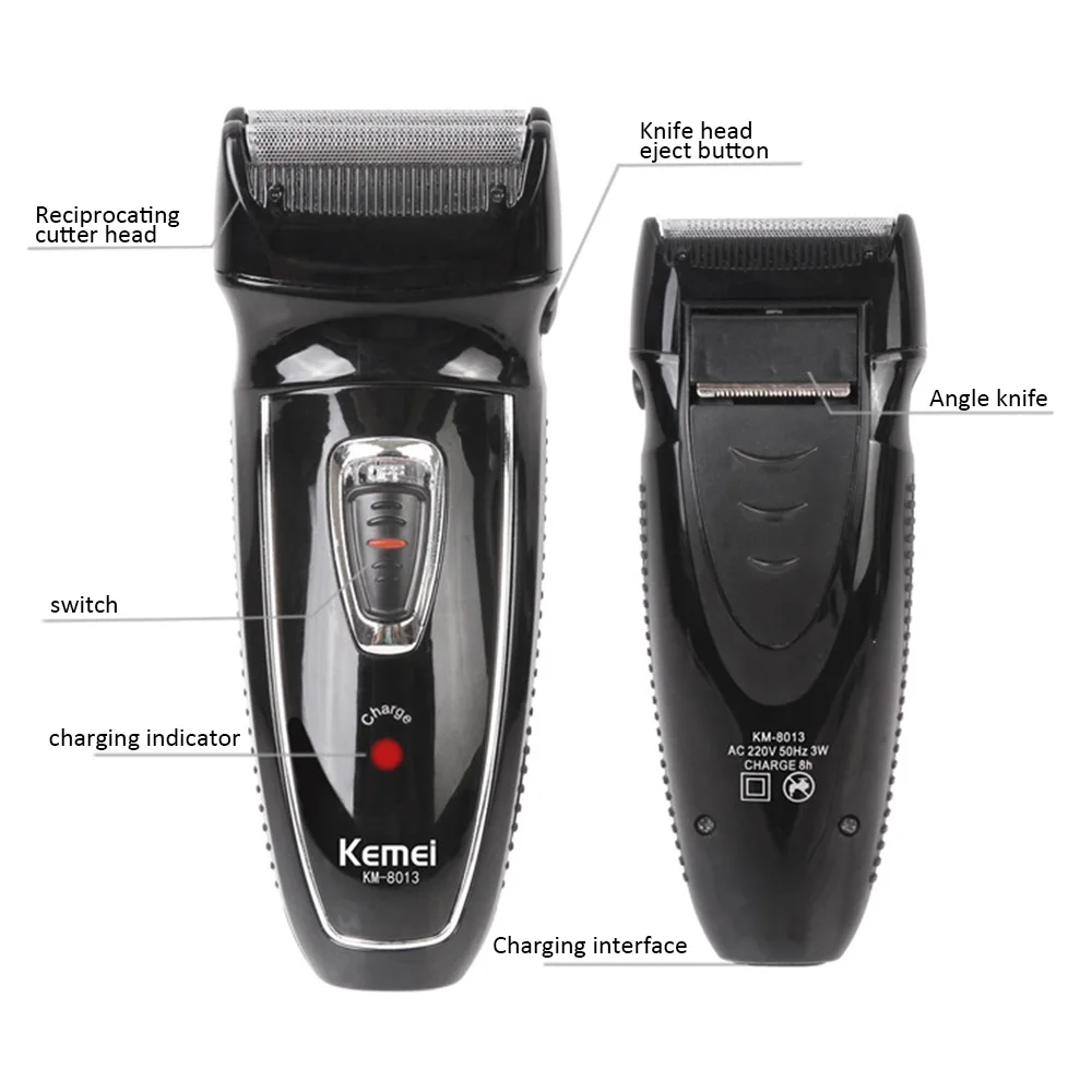 

KEMEI 2 Heads Electric Shaver Rechargeable Reciprocating Electronic Shaving Machine Rotary Hair Trimmer Face Care Razor KM-8013