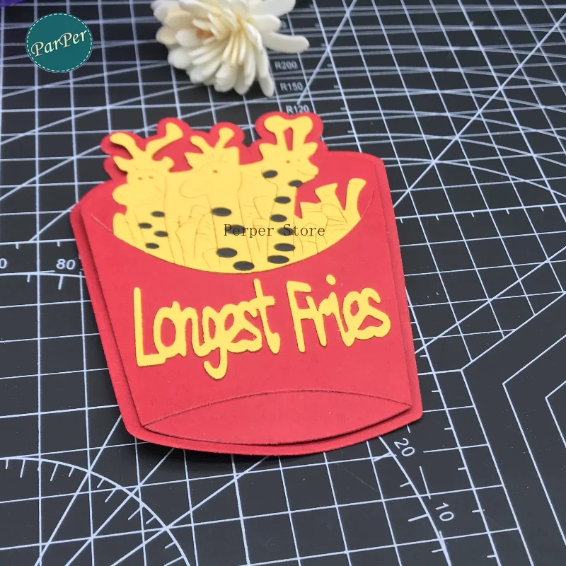 

PPNew Interesting Design The Longest Fries Craft Metal Cutting Die for scrapbook Album Paper Card Craft Embossing die cuts