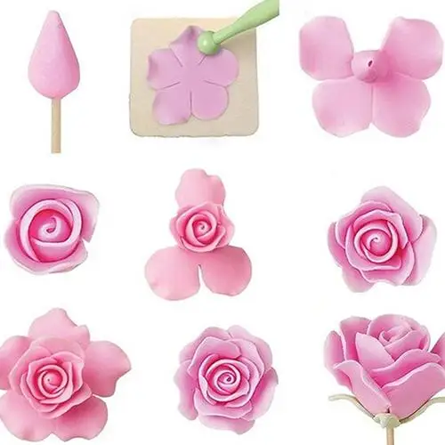 6 шт Fondant (сахарная) розового цвета с цветочным узором для приготовления печенья