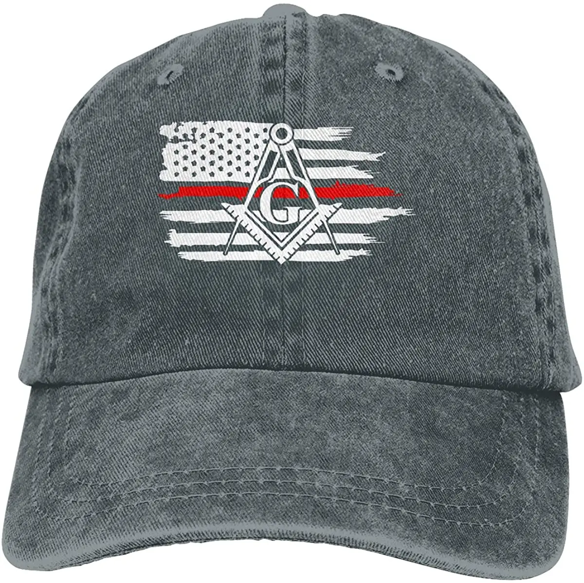 

Thin Red Line Firefighter Mason Masonic American Flag Unisex Soft Casquette Cap Vintage Adjustable Baseball Caps