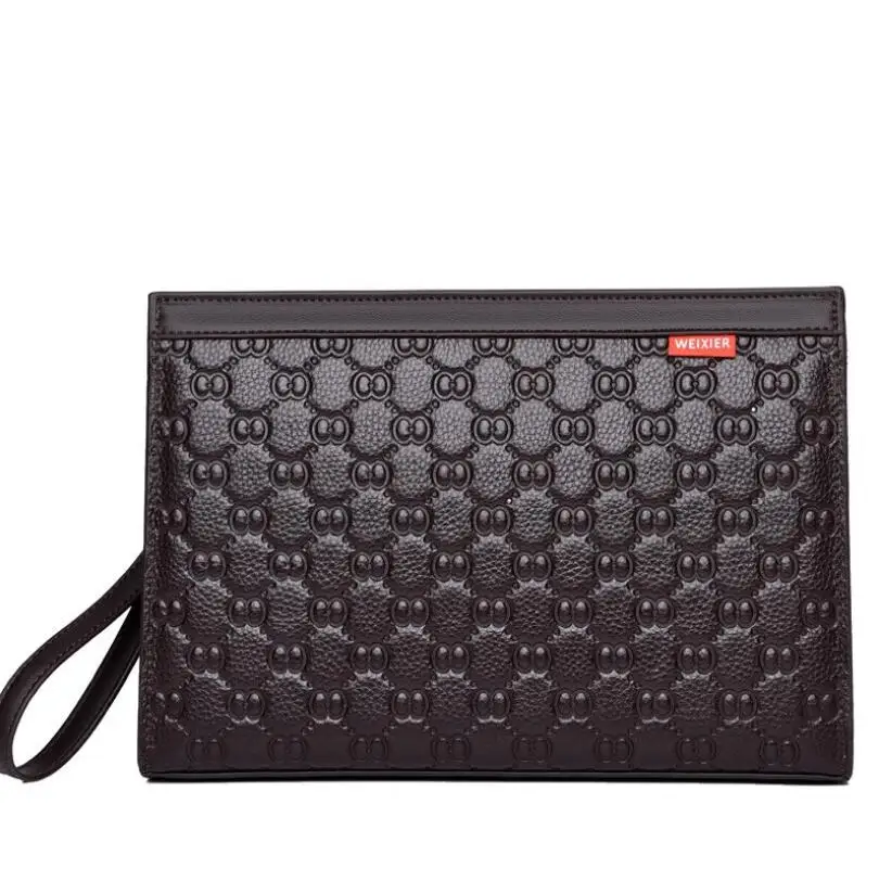 

Ultra-light Business Clutch Bag for Man Cowhide Wallet Male Bags with Hand Strap Envelope Pocket Men Wrist Pack 2021 New Style