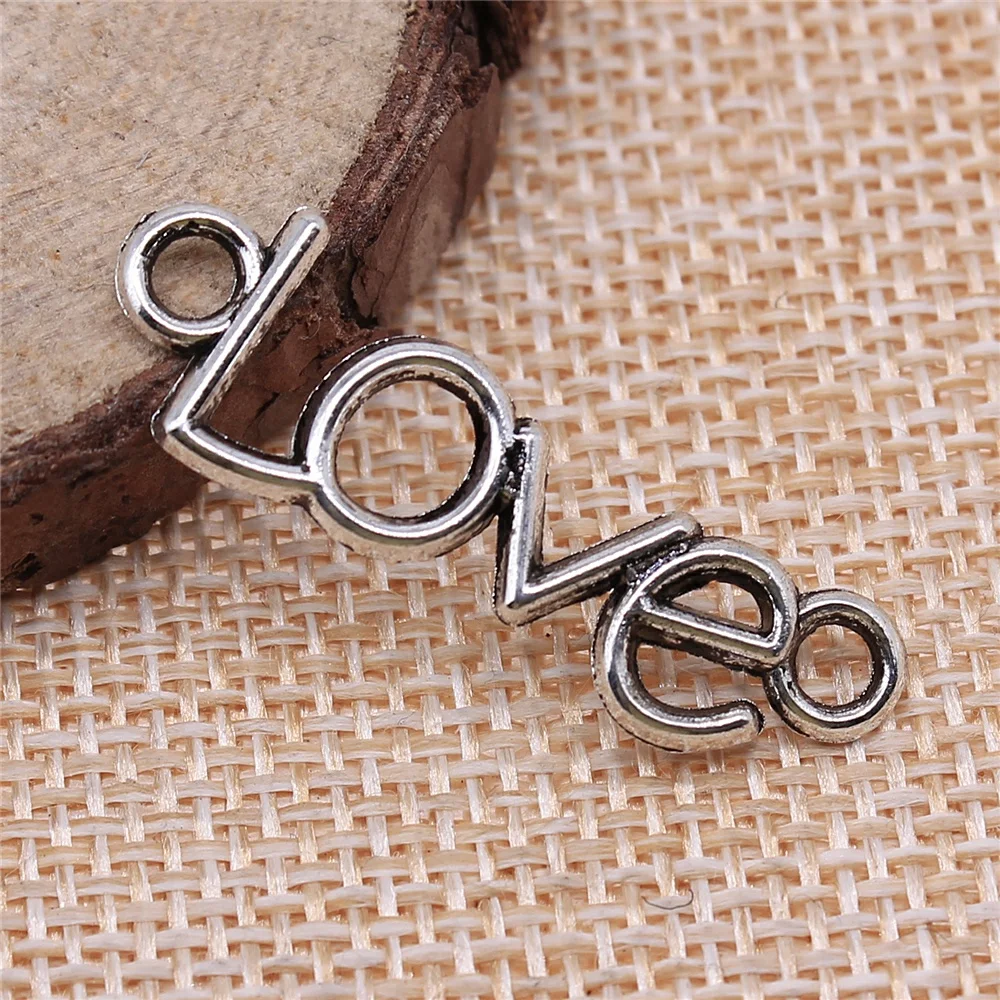 

free shipping 46pcs 35x11mm antique silver love connector charms diy retro jewelry fit Earring keychain hair card pendant
