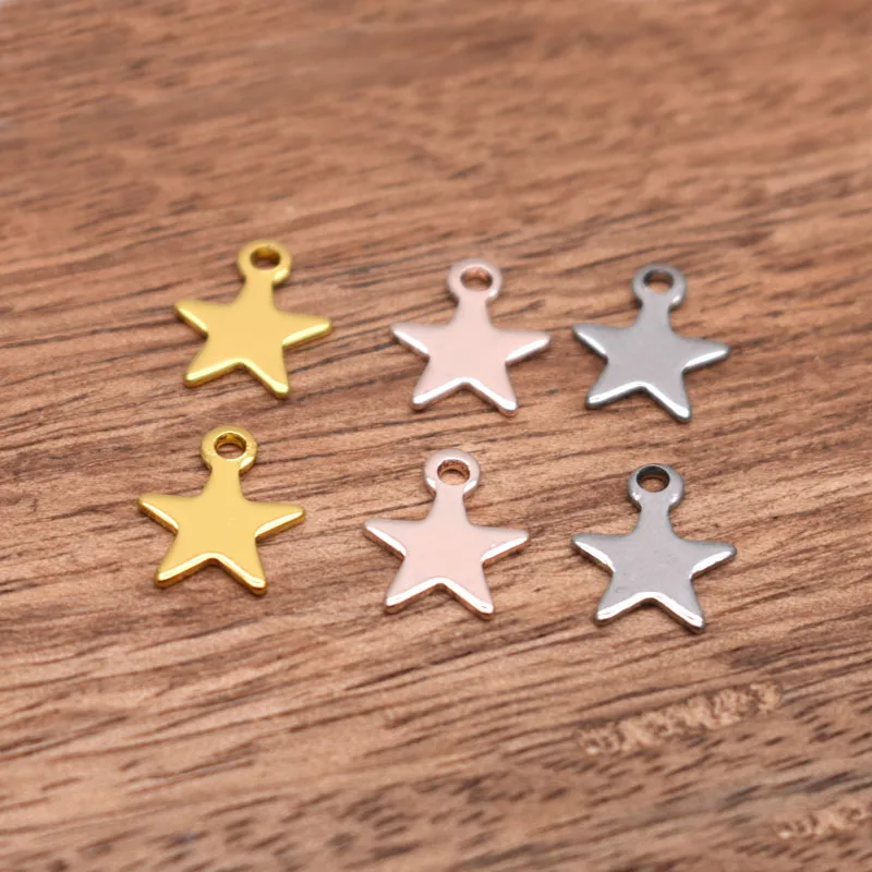 

20pcs Gold color Tiny Star Charms Stainless Steel Jewelry Charms For Necklace Jewelry Making Accessories