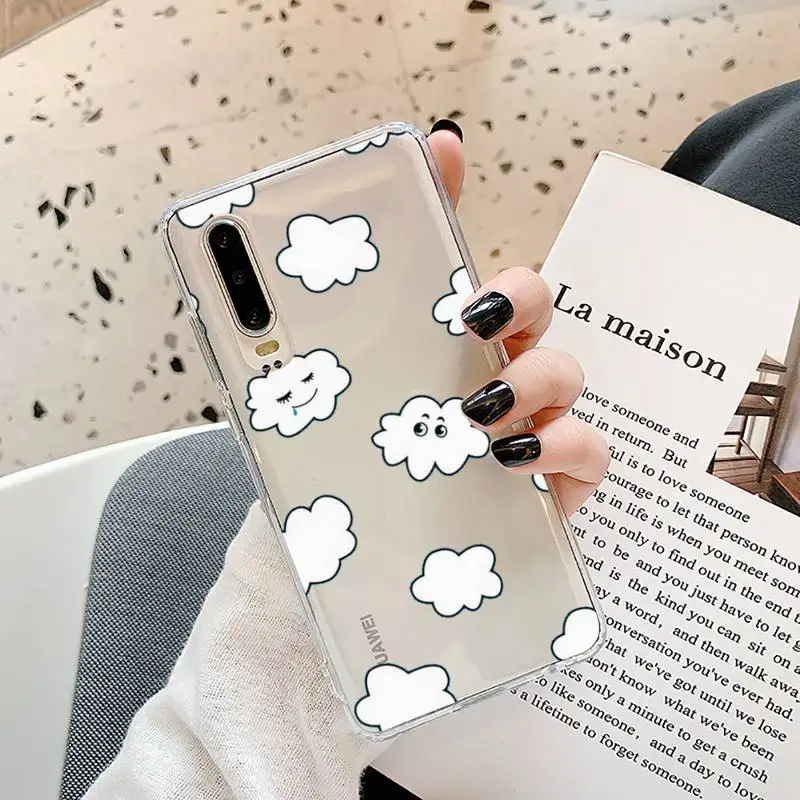 

Cartoon clouds Phone Case Transparent for Samsung A71 S9 10 20 HUAWEI p30 40 honor 10i 8x xiaomi note 8 Pro 10t 11