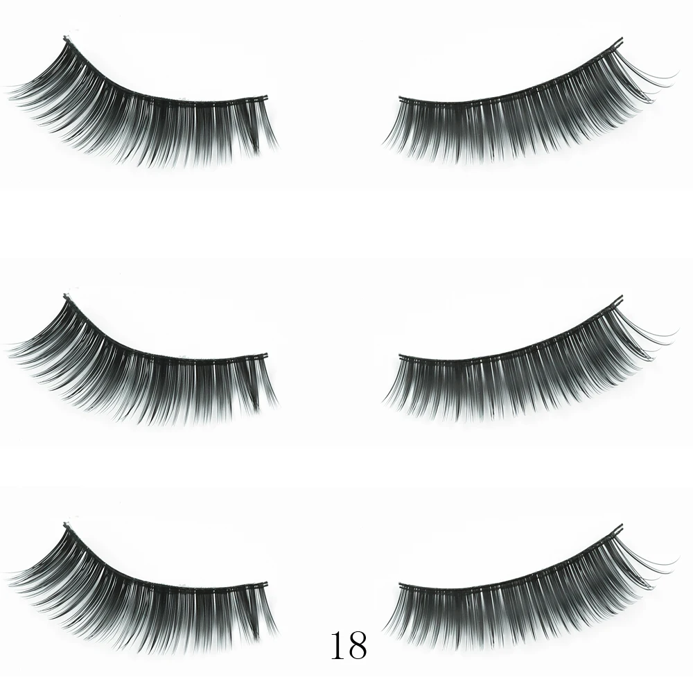 Новинка 3 пары модные натуральные накладные ресницы хлопок Поддельные макияж