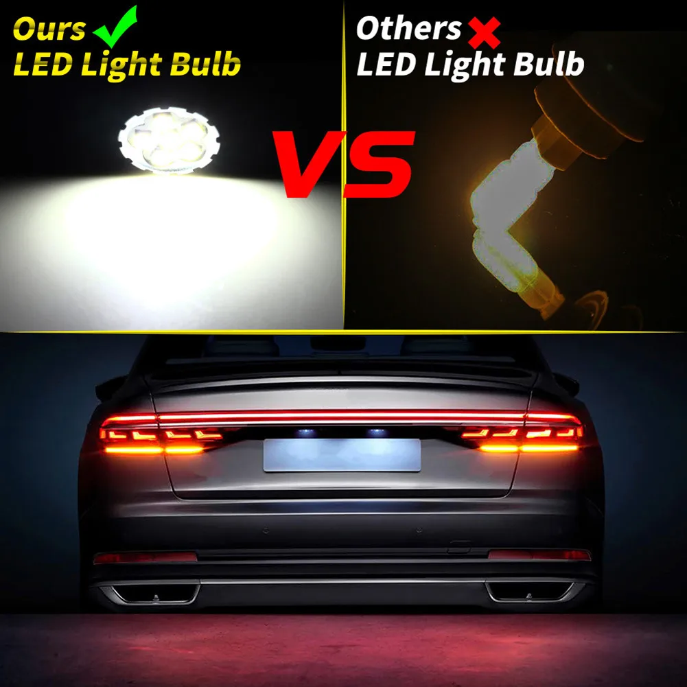 

2 X White 12V 6500K Car Canbus No Error Brake Led Light Bulbs Daytime Running Light Turn Signal Reverse Lamp