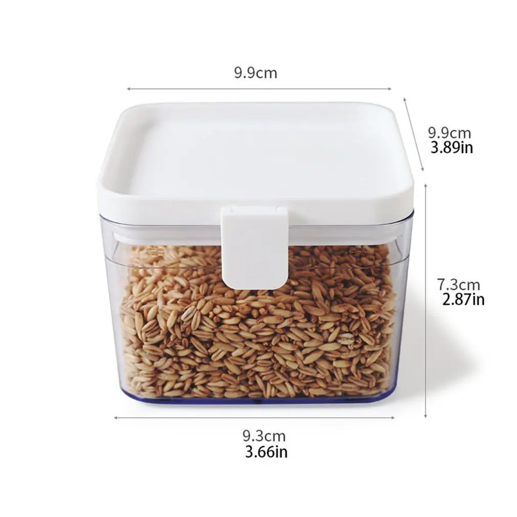 

Food-grade Buckle Transparent Whole Grains Airtight Can Refrigerator Plastic Square Moisture-proof Storage Box