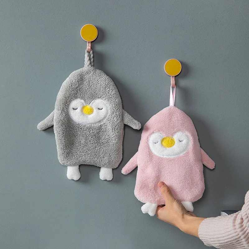 Милый пингвин полотенце для рук подвесное туалета впитывающее утолщенный