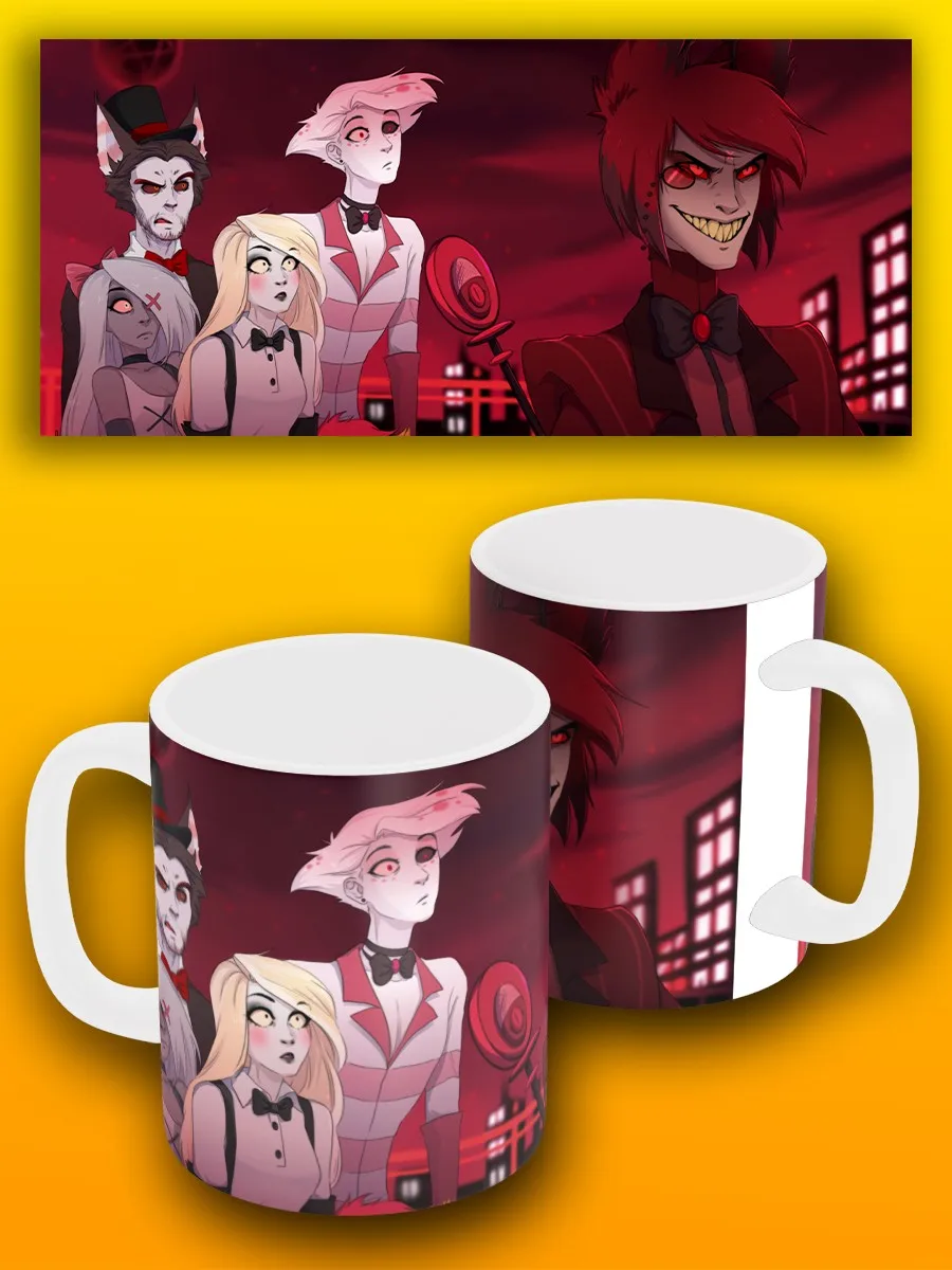 Sparkling White cartoon мульсериал hazbin Hotel хазбин-2715 mug cup Pialat for tea | Mugs