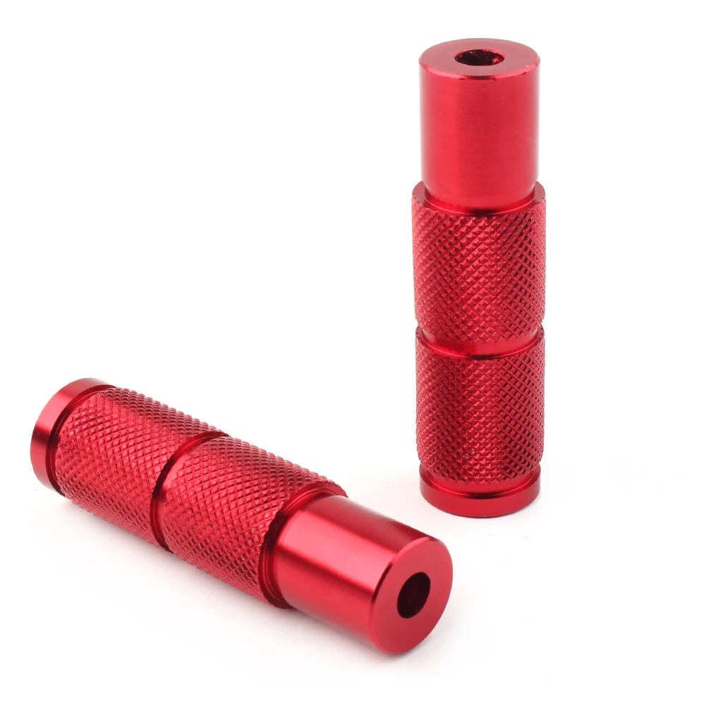 1Pair Left+Right Red Motorcycle Bike Universal Folding Foot Pegs Footpegs Rear Set Pedals Racing CNC Aluminum