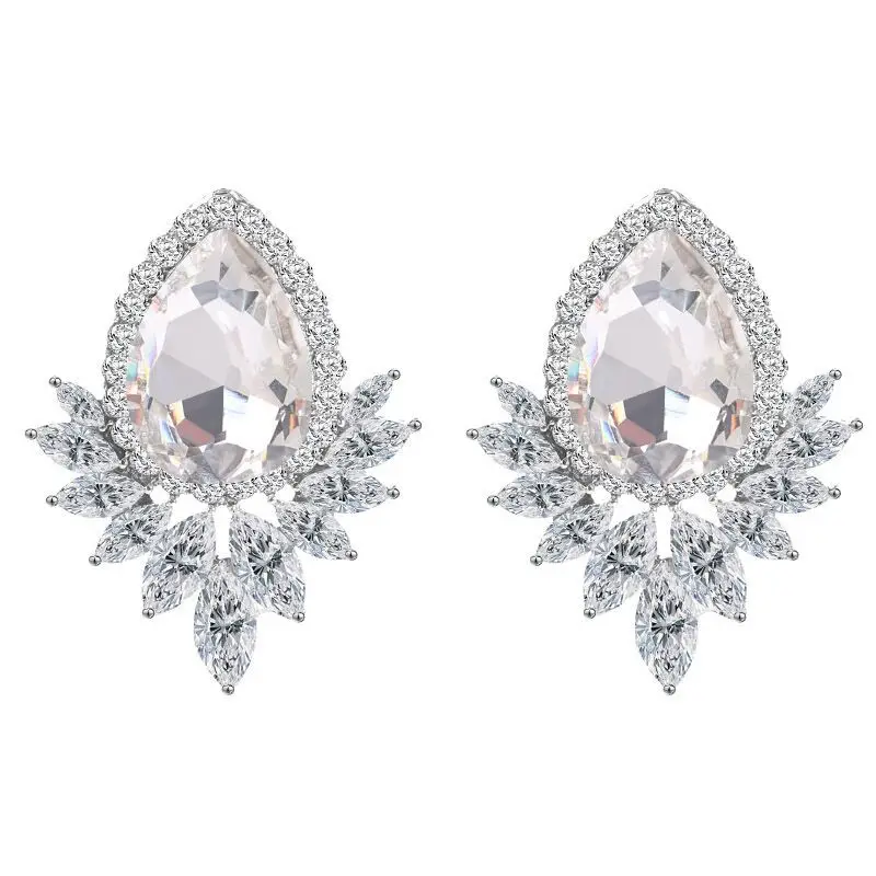 Новинка женские модные серьги с кристаллами стразы Красный/Розовый стекло