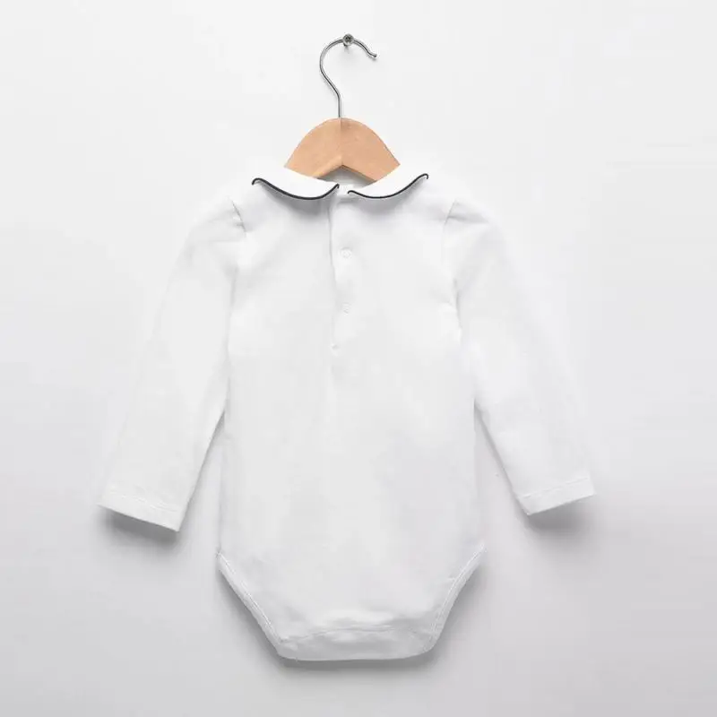 

Baby Bodysuits Spanish Spring Long Sleeve Boys Girls White Romper Cute Toddler Cotton Jumpsuit Peter Pan Collar Infant Clothes