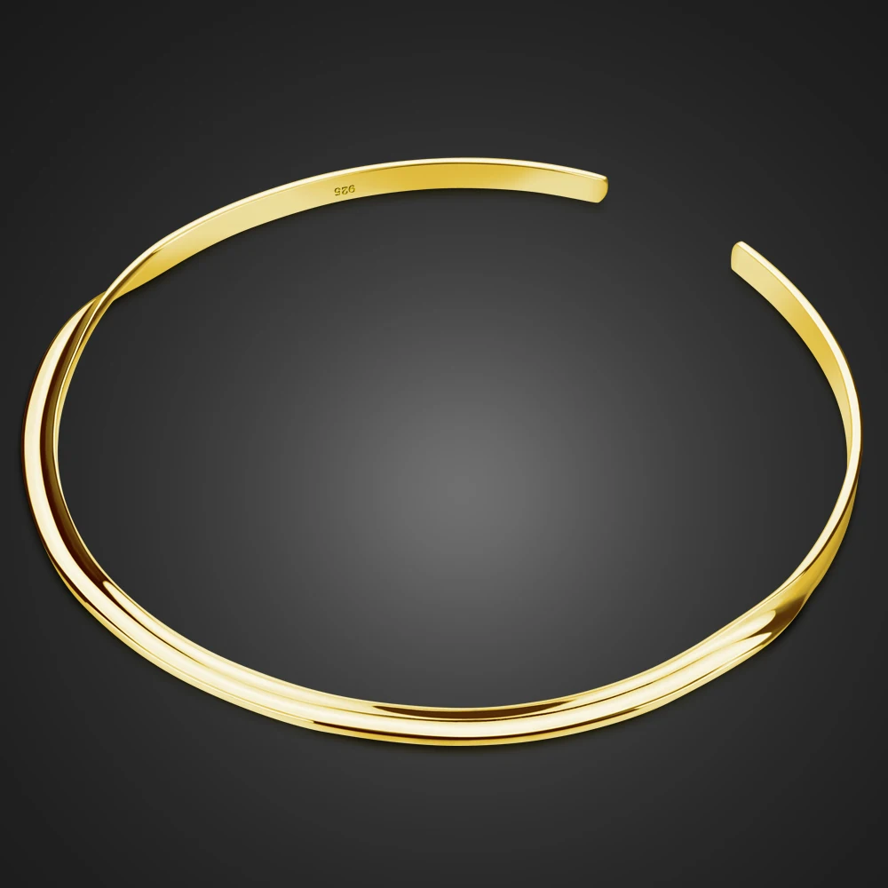 Богемное женское ожерелье из серебра 925 пробы с Collar-41cm-открытым золотым воротником-Украшения для тела-Рождественские подарки для женщин - Окраска металла: Golden