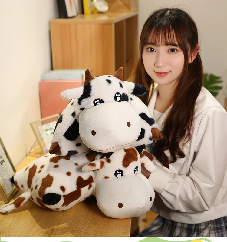 

1 pcs 40-60cm Cute Cow Animal DollsSoft Plush Toys High Quality Soft PP Cotton Lovely Birthyday Gift for Children Cushion Toy