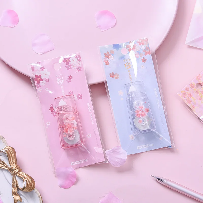 

24 pcs/lot Kawaii Transparent Cherry 5M Correction Tape Cute Tapes Promotional Stationery gift School Office Supplies