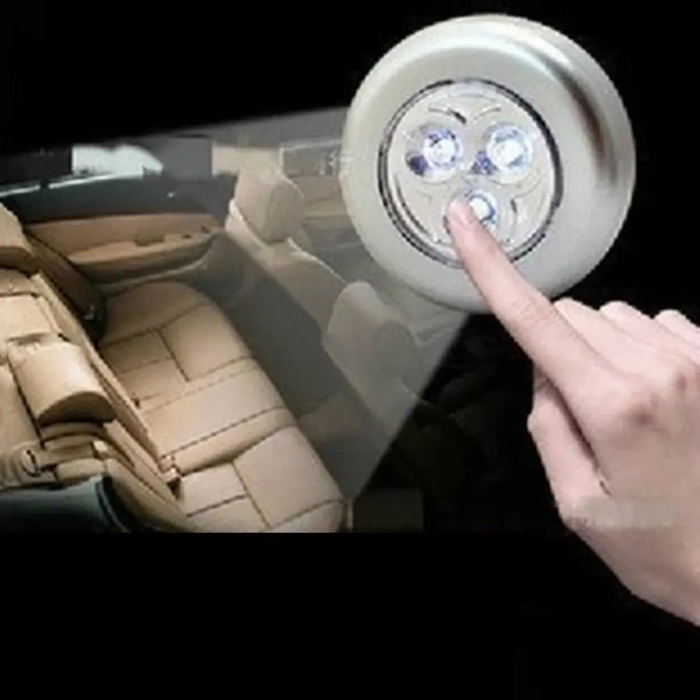 ICOCO креативный круглый сенсорный светильник 3LED s автомобильный ночной Светильник
