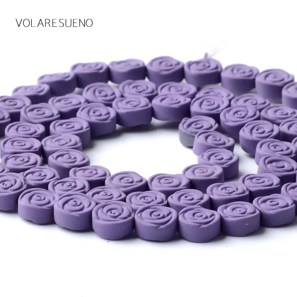 Натуральный камень Фиолетовый аметист из матовой резины круглый лепесток бусины