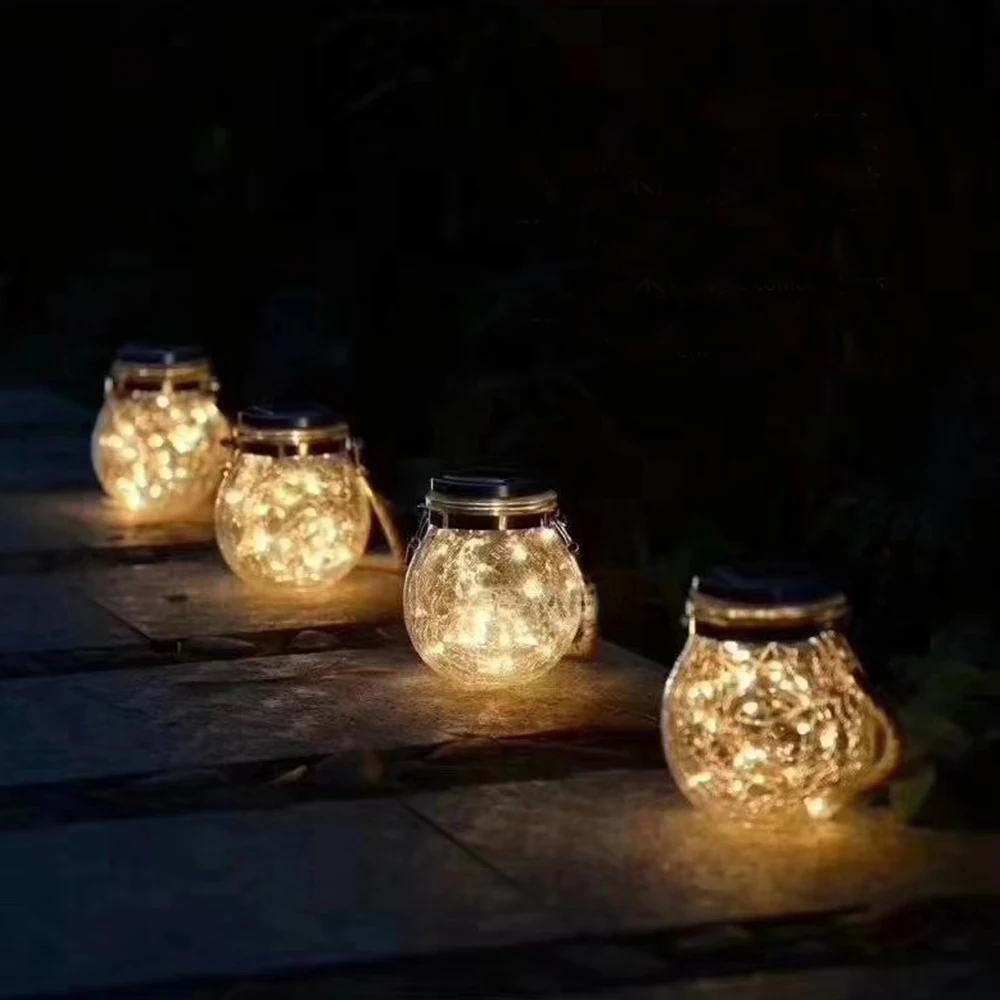 Уличная стеклянная банка с трещинами портативная фотовспышка для сада стола