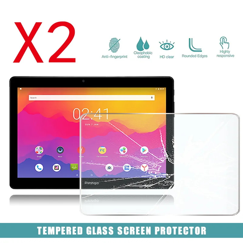 2 шт. Tablet закаленное Стекло Экран Защитная крышка для мобильного телефона Prestigio