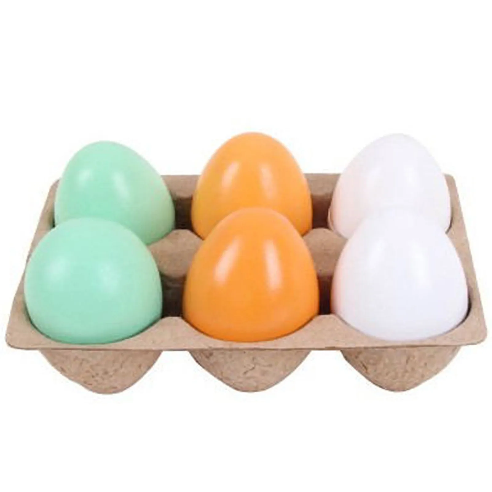 

6 Pcs Creative Simulation Eggs Wooden Children's Play House Toy Set For Children Educational Toys