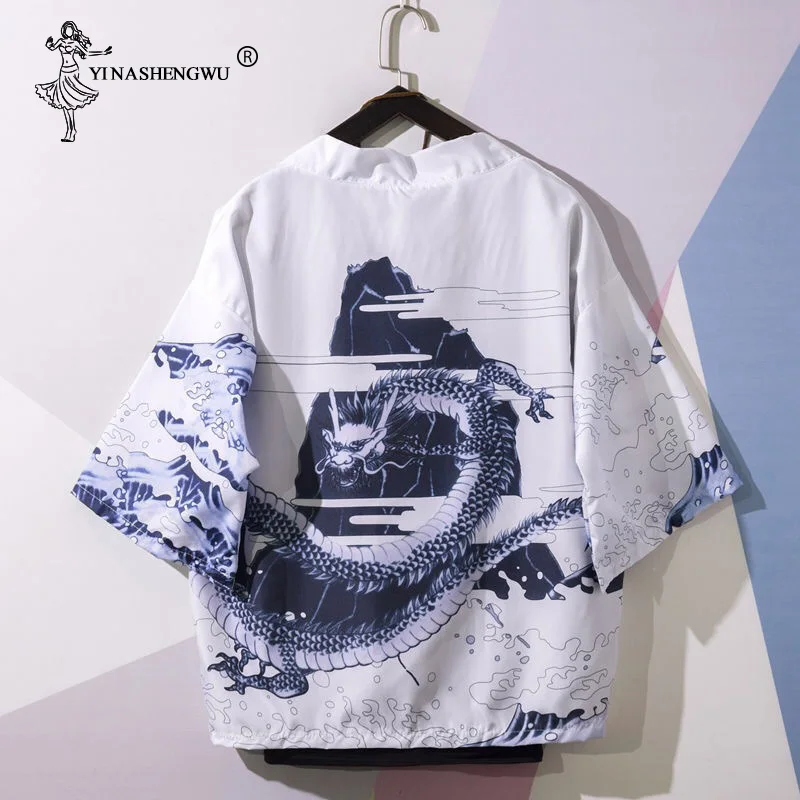 as picture Yukata Женские кимоно кардиган для мужчин традиционное японское кимоно унисекс Harajuku пляжная свободная тонкая рубашка Азиатский японский костюм для косплея - Цвет: as picture