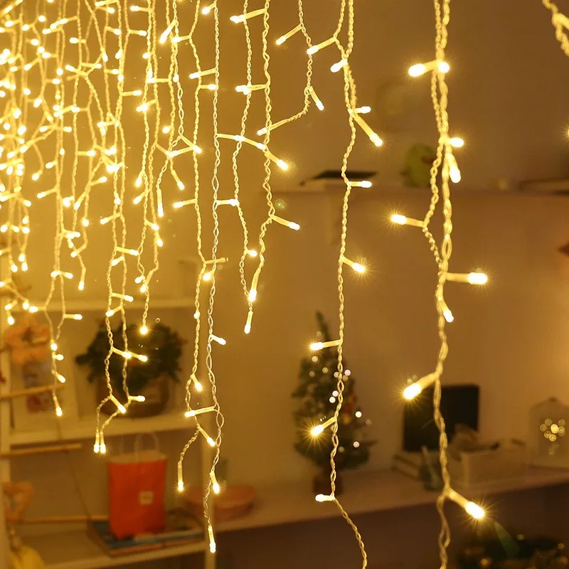 christmas lights outdoor icicle fairy string lights constantly brightness garland decors for roof house garden corridor eu fork free global shipping
