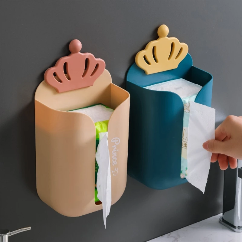 

Tissue Holder Made by Plastic Durable Punch Free Stick on Wall Strong Load Bearing Suitable for Kitchen Bathroom Bedroom