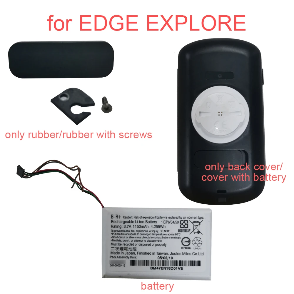 

For GARMIN Edge EXPLORE Back Cover With Battery 361-000 35-15 USB Port Waterproof Rubber Cover Parts Accessories Repair