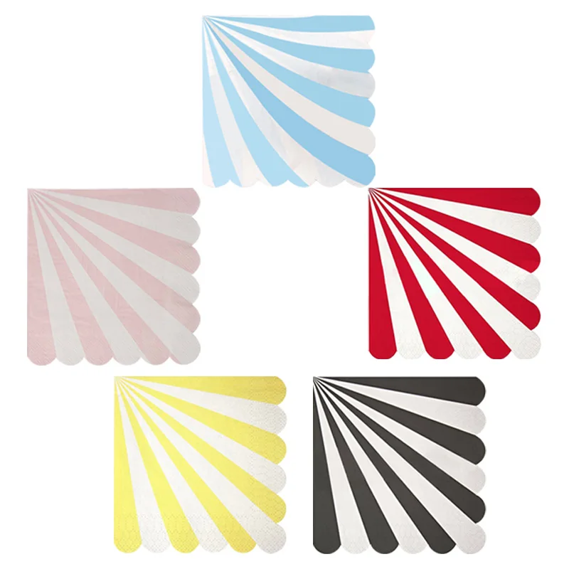 Одноразовые салфетки в полоску 20 шт./компл. | Одноразовая посуда для вечеринок