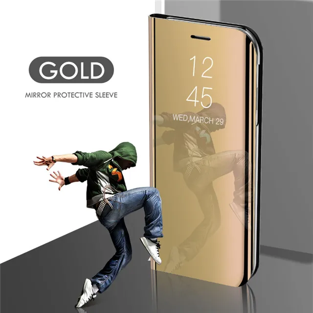 Умный зеркальный чехол для Xiaomi Redmi 4X 5A Note 4 в виде книжки из искусственной кожи 6 Pro
